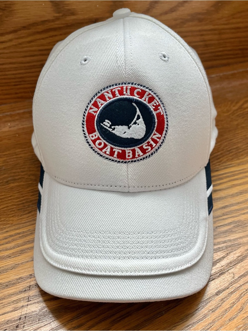 TC Outfitters Baseball Cap White  Nantucket Boat Basin Fitted W/ Coordinates OS